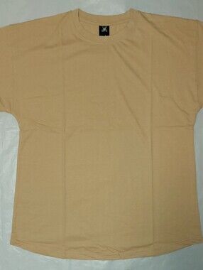 Jama Men's Boxy Fit T-Shirt Heavyweight Premium Cotton Blend Tee Shirt Beige